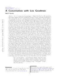 A Conversation with Leo Goodman 3