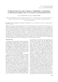 Coleoptera: Staphylinidae: Scydmaeninae) on Oribatid and Uropodine Mites: Prey Preferences and Hunting Behaviour