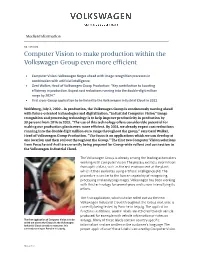 Computer Vision to Make Production Within the Volkswagen Group Even More Efficient