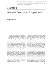 Grounded Theory As an Emergent Method