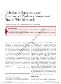 Hidradenitis Suppurativa and Concomitant Pyoderma Gangrenosum Treated with Infliximab