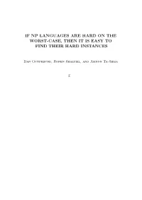 If Np Languages Are Hard on the Worst-Case, Then It Is Easy to Find Their Hard Instances