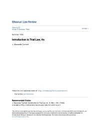 Introduction to Trial Law, An