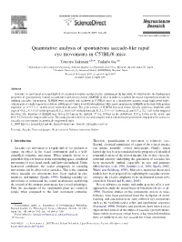 Quantitative Analysis of Spontaneous Saccade-Like Rapid Eye Movements
