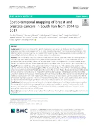 Spatio-Temporal Mapping of Breast and Prostate Cancers in South Iran