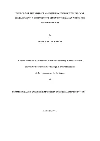 The Role of the District Assemblies Common Fund in Local