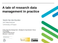 A Tale of Research Data Management in Practice