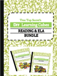 Diy Learning Cubes READING & ELA BUNDLE