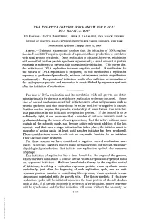 DNA REPLICATION* Mined Primarily by the Rate at Which New Replication