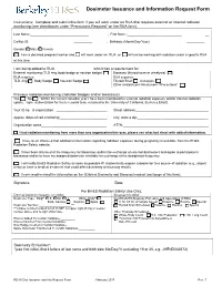 Dosimetry Issuance Request Form