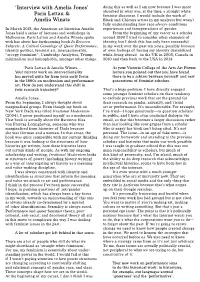 Interview with Amelia Jones’ Doing This As Well As I Am Now Because I Was More Absorbed in What Was, at the Time, a Straight White Paris Lettau & Feminist Discourse