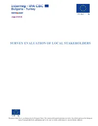 Survey Evaluation of Local Stakeholders