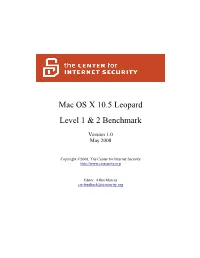 CIS Mac OS X Leopard (10.5.X) Benchmark