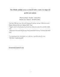 Microfluidic Multiple Cross-Correlated Coulter Counter for Improved
