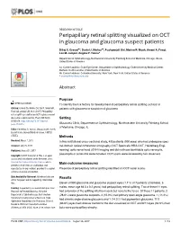 Peripapillary Retinal Splitting Visualized on OCT in Glaucoma and Glaucoma Suspect Patients