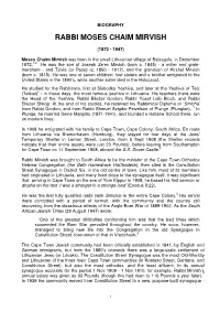 Rabbi Moses Chaim Mirvish