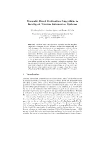 Semantic-Based Destination Suggestion in Intelligent Tourism Information Systems