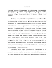 Development and Characterization of an Atmospheric Pressure Ionization Source Matrix-Assisted Laser Desorption Electrospray Ioni