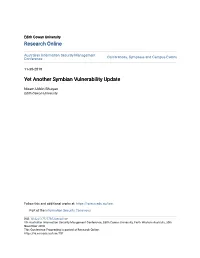 Yet Another Symbian Vulnerability Update