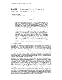 A Universal Neural Network Solution for Tabular Data