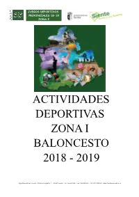 Actividades Deportivas Zona I Baloncesto 2018 - 2019