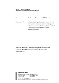 Before a Board of Inquiry Northern Corridor Improvements Project