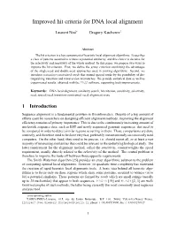 Improved Hit Criteria for DNA Local Alignment