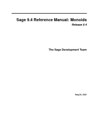Sage 9.4 Reference Manual: Monoids Release 9.4