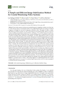 A Simple and Efficient Image Stabilization Method for Coastal Monitoring Video Systems
