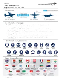 C-130J Super Hercules Program Status and Fast Facts Super