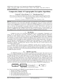 Comparative Study of Cryptographic Encryption Algorithms
