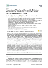 Correlation of Fish Assemblages with Habitat and Environmental Variables in a Headwater Stream Section of Lijiang River, China