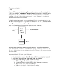 Input Finite State Control Accept Or Reject Stack
