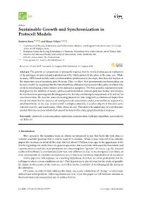 Sustainable Growth and Synchronization in Protocell Models