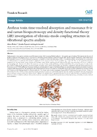Anthrax Toxin Time-Resolved Absorption and Resonance Ft-Ir And