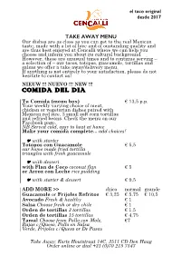 Cencalli 2020 Small Delivery Menu 20Nov20