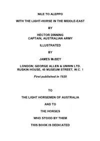 Nile to Aleppo, with the Light-Horse in the Middle-East