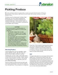 Pickling Produce