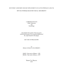 Rhythmic Auditory-Motor Entrainment of Gait Patterns in Adults