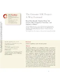 The Genome 10K Project: a Way Forward