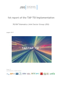 1St Report of the TAP TSI Implementation