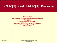 CLR(1) and LALR(1) Parsers