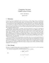 Computing Curvature CS468 Lecture 8 Notes