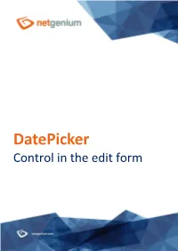 Datepicker Control in the Edit Form