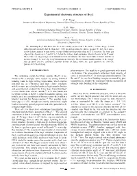 Experimental Electronic Structure of Be2c