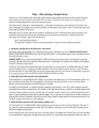 Faqs ‐‐ After Gutting a Flooded Home