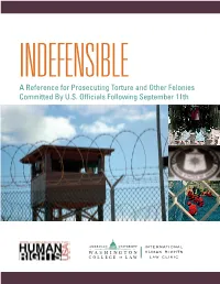 Indefensible: a Reference for Prosecuting Torture and Other Felonies