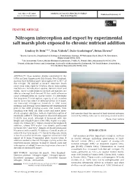 Nitrogen Interception and Export by Experimental Salt Marsh Plots Exposed to Chronic Nutrient Addition