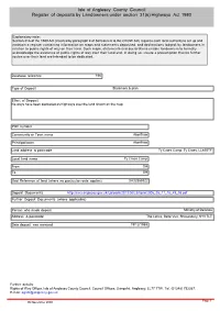 Public Rights of Way Register S31a