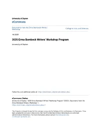 2020 Erma Bombeck Writers' Workshop Program